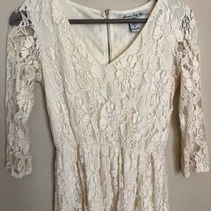 American Rag White Lace half sleeve Dress